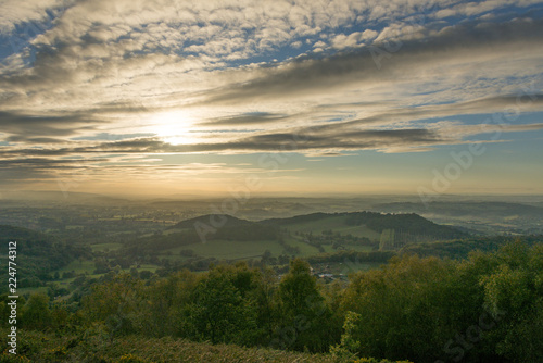 Sunset over the Malvern Hills Worcestershire © Snapvision