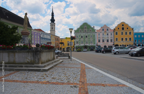 City square of Obernberg am Inn, Upper Austria