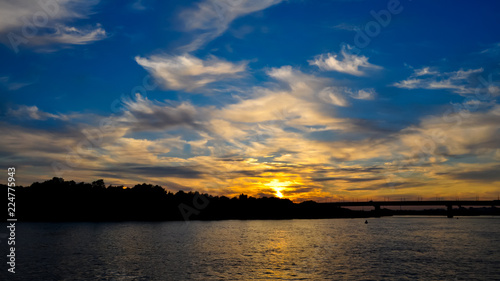 Sunset above the river