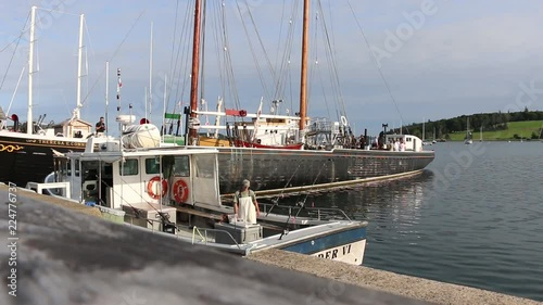 Fishing Boats Docked in Lunenburg Harbour Near Dusk - Nova Scotia, Canada