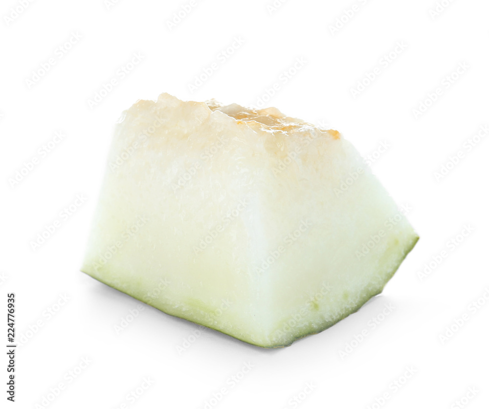 Piece of fresh tasty melon isolated on white Piece of fresh tasty melon isolated on white
