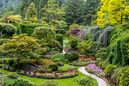 Butchart gardens in summer, Victoria, British Columbia, Canada. Travel Canada.