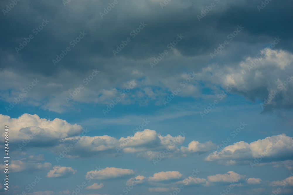 Blue sky with white clouds bright Sunny day Blue sky with white clouds bright Sunny day