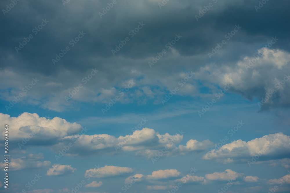 Blue sky with white clouds bright Sunny day