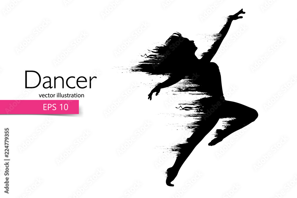 Obraz premium Silhouette of a dancing girl. Dancer woman. Vector illustration