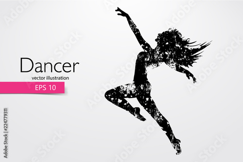 Silhouette of a dancing girl. Dancer woman. Vector illustration