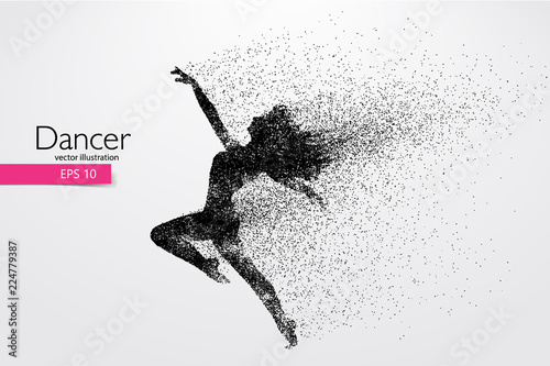 Silhouette of a dancing girl. Dancer woman. Vector illustration