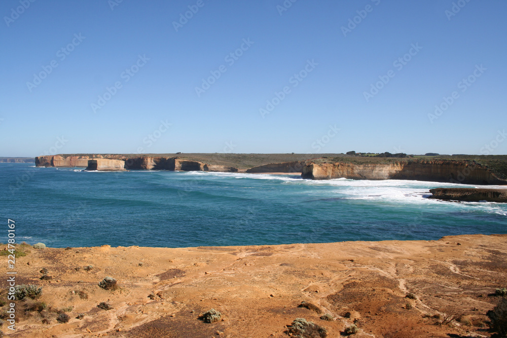 Waves along the Great Ocean Road at Port Campbell, Victoria, Australia