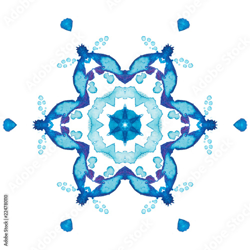 kaleidoscope watercolor snowflakes