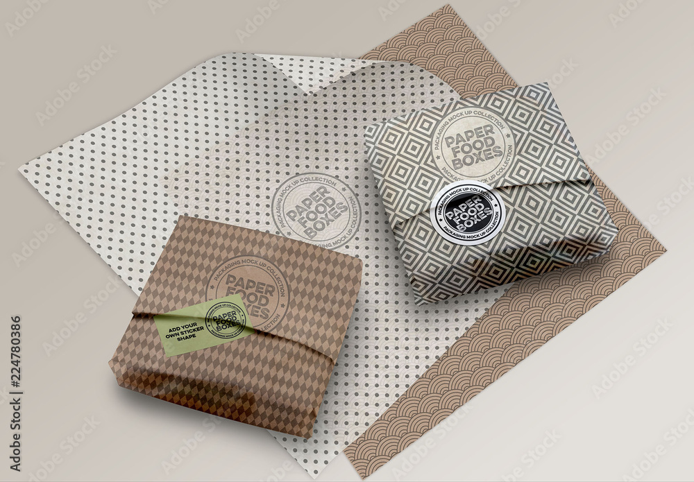 Sandwich Paper Wrapper Mockup Stock Template Adobe Stock