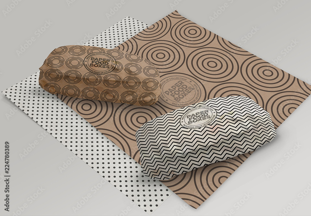 Long Sandwich Paper Wrapper Mockup Stock Template Adobe Stock