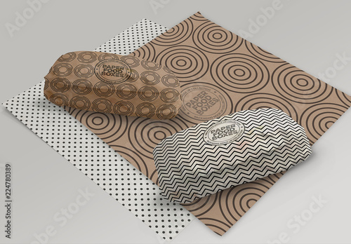 Download Long Sandwich Paper Wrapper Mockup Stock Template Adobe Stock