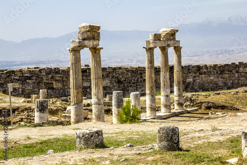 View of the ruins of the ancient city of Hierapolis.