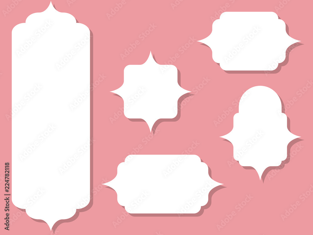 Collection of paper labels of various forms. Set of tags. Blank templates for your design. Vector illustration.