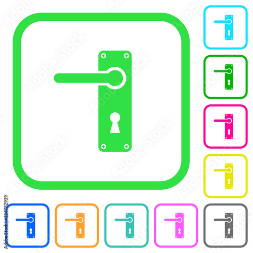 Left handed door handle with screws vivid colored flat icons