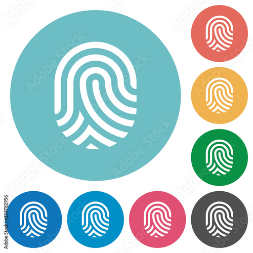 Fingerprint flat round icons