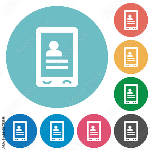 Mobile contacts flat round icons