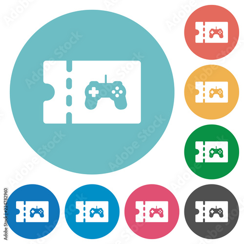 Toy store discount coupon flat round icons