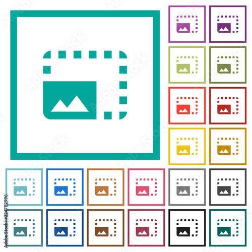 Enlarge photo flat color icons with quadrant frames