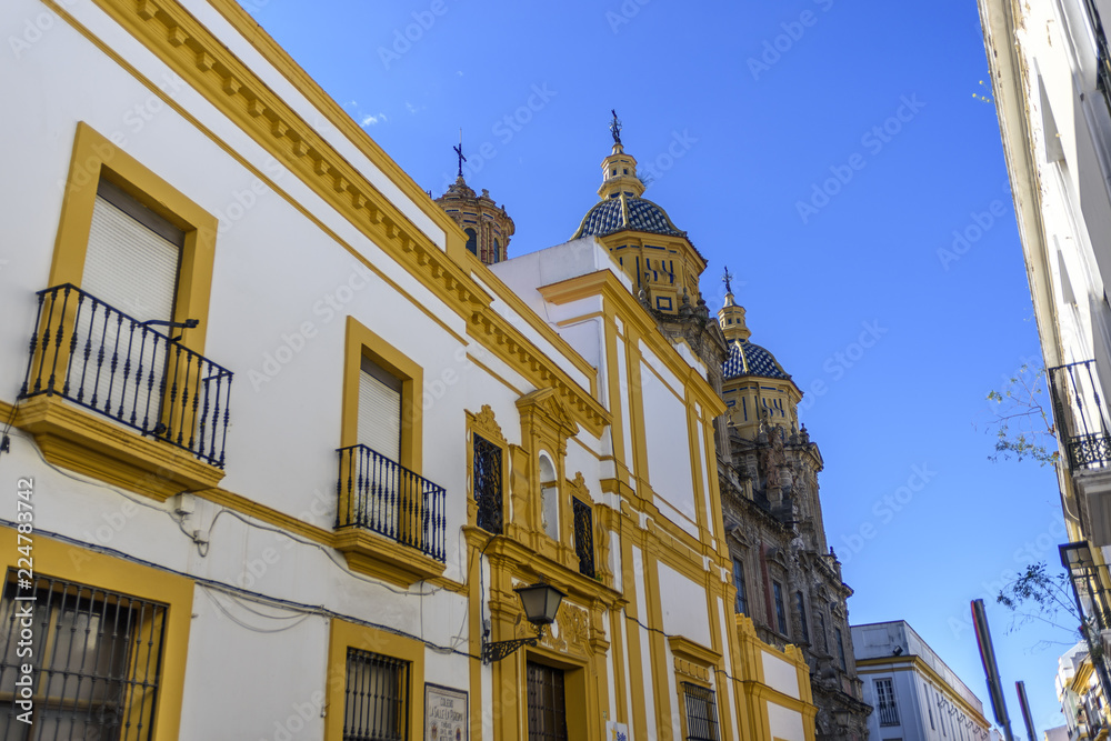 Fototapeta premium view of the church of San Luis de los Frances in Seville, Andalucia, Spain.