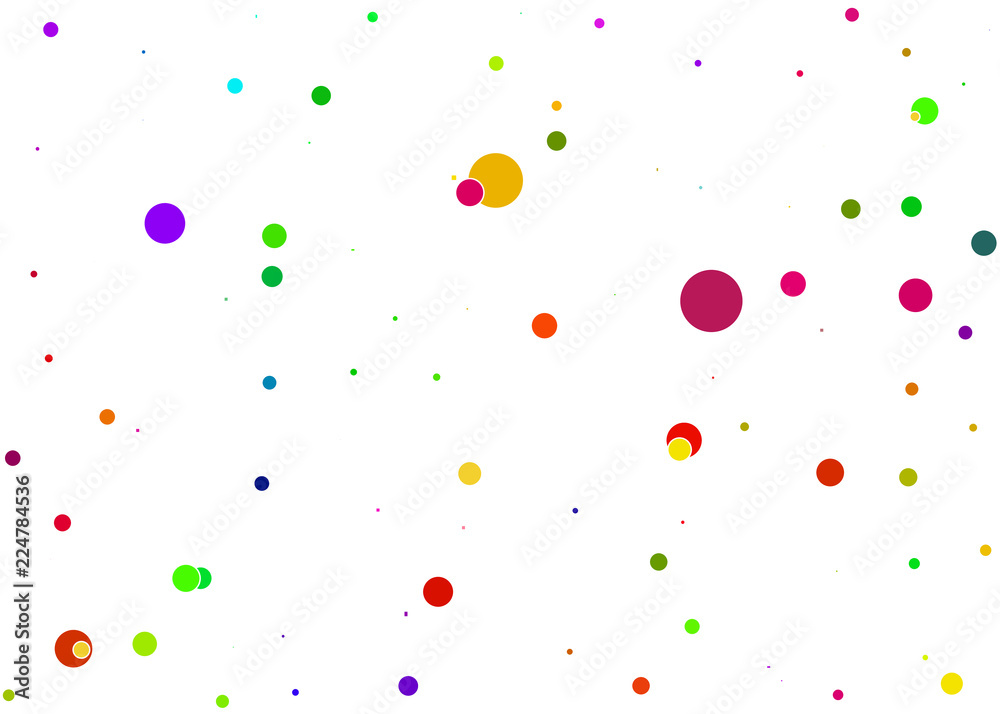 Vector colorful round confetti frame isolated on white background