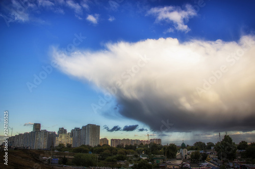 Light in the Dark and Dramatic Storm Clouds background