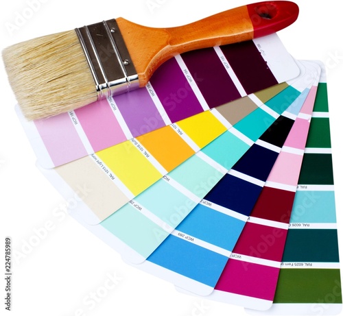 Paintbrush With Color Palettes - Isolated