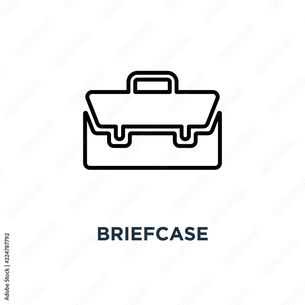 Briefcase icon. Linear simple element illustration. Suitcase, po Briefcase icon. Linear simple element illustration. Suitcase, po