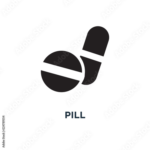 Red pill icon. Simple element illustration. Red pill concept sym