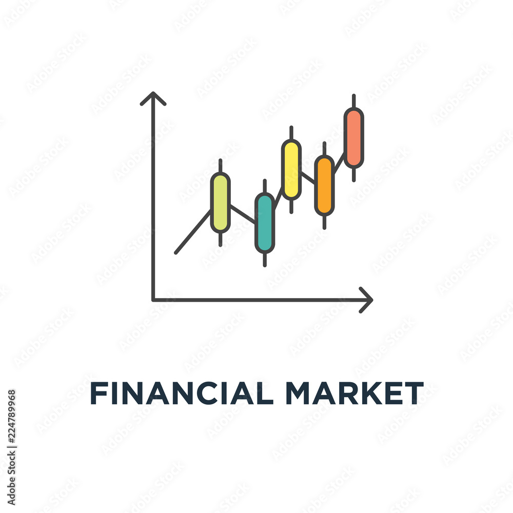 financial market rate icon. index concept symbol design, stock market charts, bond market trading or trading on the currency market forex, global finance, economy trends, currency exchange, vector