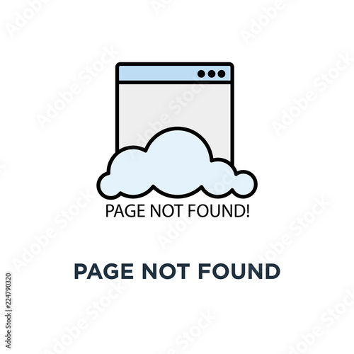 page not found icon, symbol of 404 error web page with cute cartoon face, for web and mobile design, concept