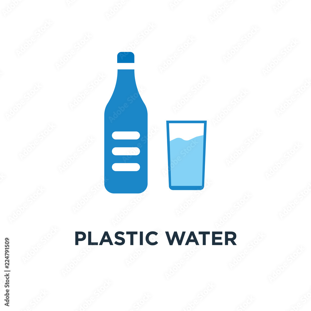 plastic water bottle, drink container icon. fresh mineral water plastic water bottle, drink container icon. fresh mineral water