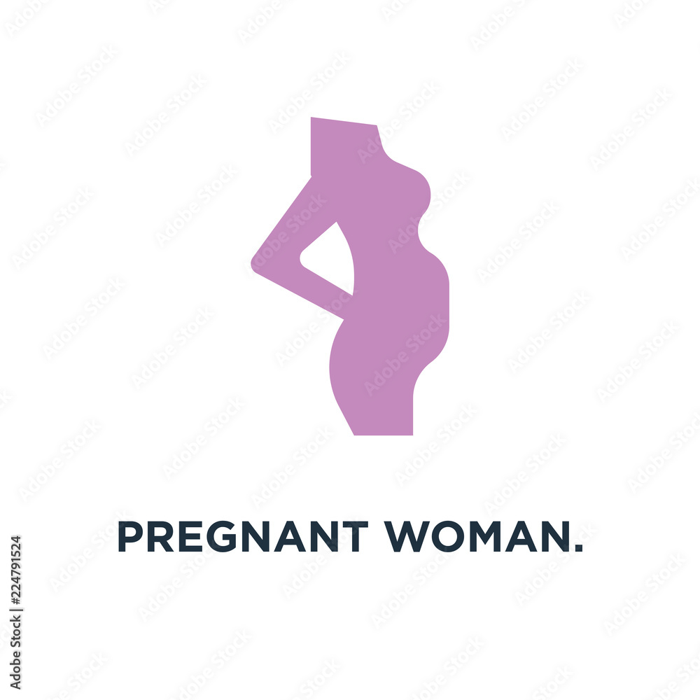 pregnant woman. pregnancy icon. woman and baby concept symbol de