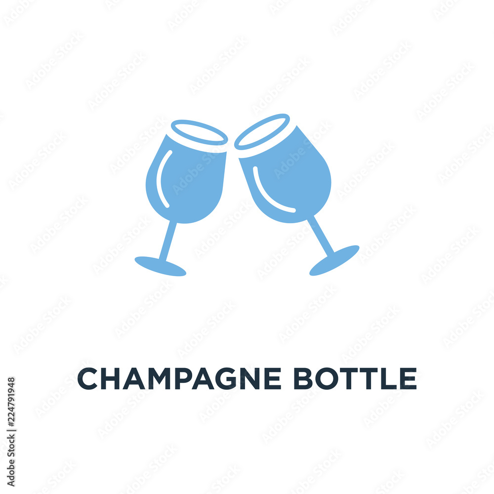 champagne bottle icon. drink alcohol concept symbol design, holiday celebration vector illustration