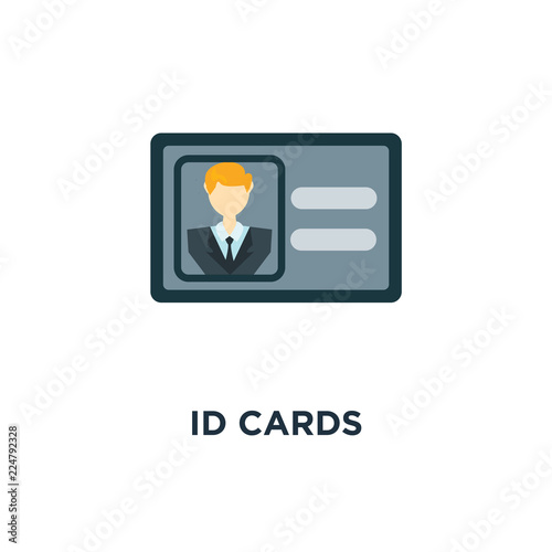 id cards icon. name tag concept symbol design, identity badge vector illustration