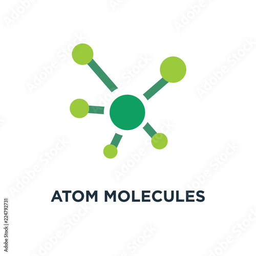 atom molecules icon. science and chemistry concept symbol design, chemical vector illustration