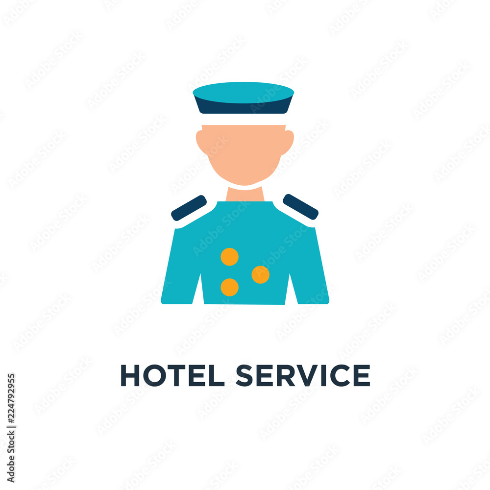 hotel service concept represented by bellboy icon. and flat concept symbol design, vector illustration hotel service concept represented by bellboy icon. and flat concept symbol design, vector illustration