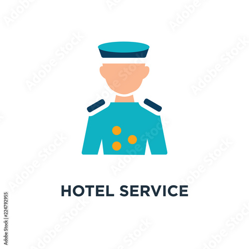 hotel service concept represented by bellboy icon. and flat concept symbol design, vector illustration
