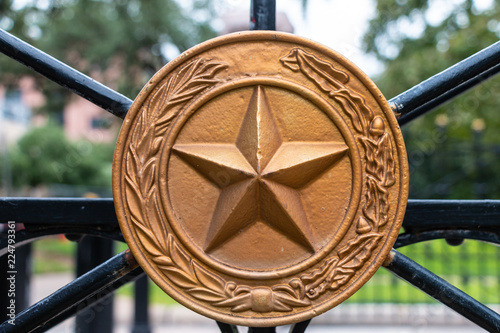 Metal Star on Fence Texas