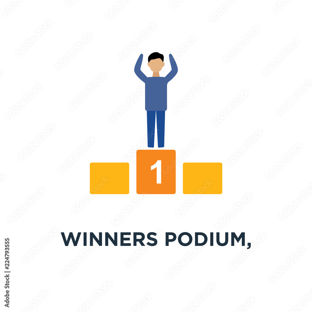 winners podium, first place prize, success icon. award champion concept symbol design, vector illustration