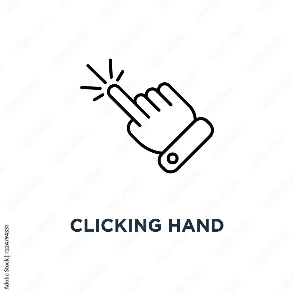 clicking hand icon. clicking hand concept symbol design, vector clicking hand icon. clicking hand concept symbol design, vector