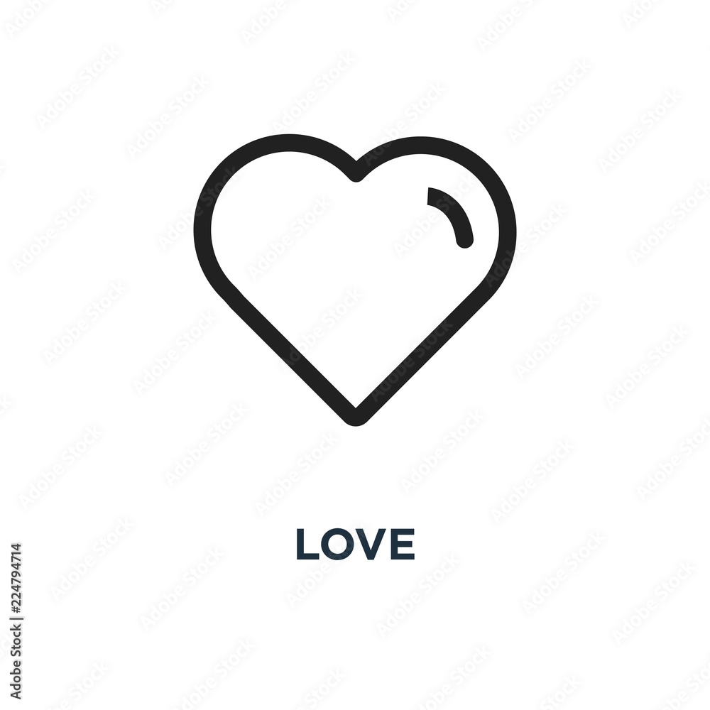 love icon. heart linear concept symbol design, vector illustrati