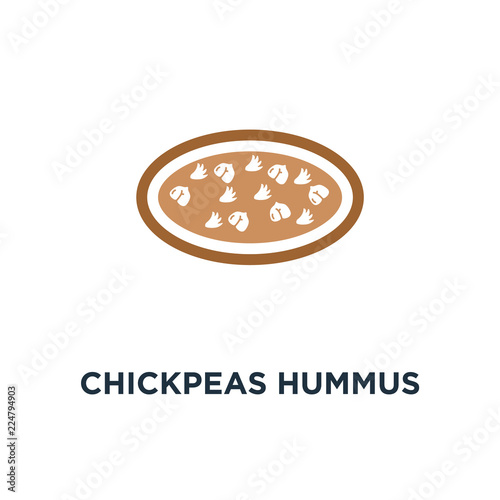 chickpeas hummus icon. chickpeas hummus concept symbol design, v