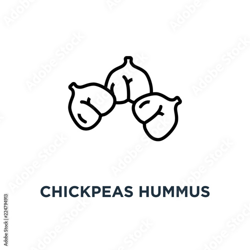 chickpeas hummus icon. chickpeas hummus concept symbol design, v