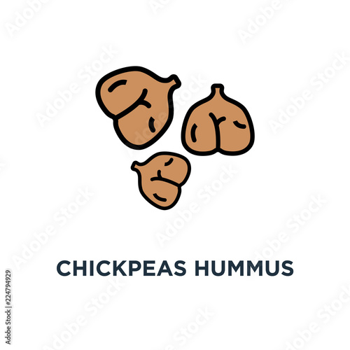 chickpeas hummus icon. chickpeas hummus concept symbol design, v