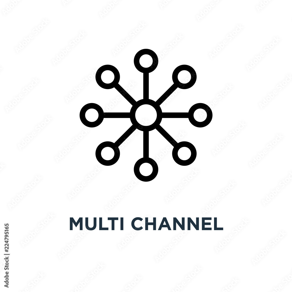 multi channel icon. multi channel concept symbol design, vector - obrazy, fototapety, plakaty 