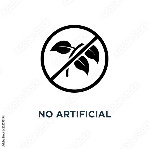 Billede på lærred no artificial flavours icon. no artificial flavours concept symb