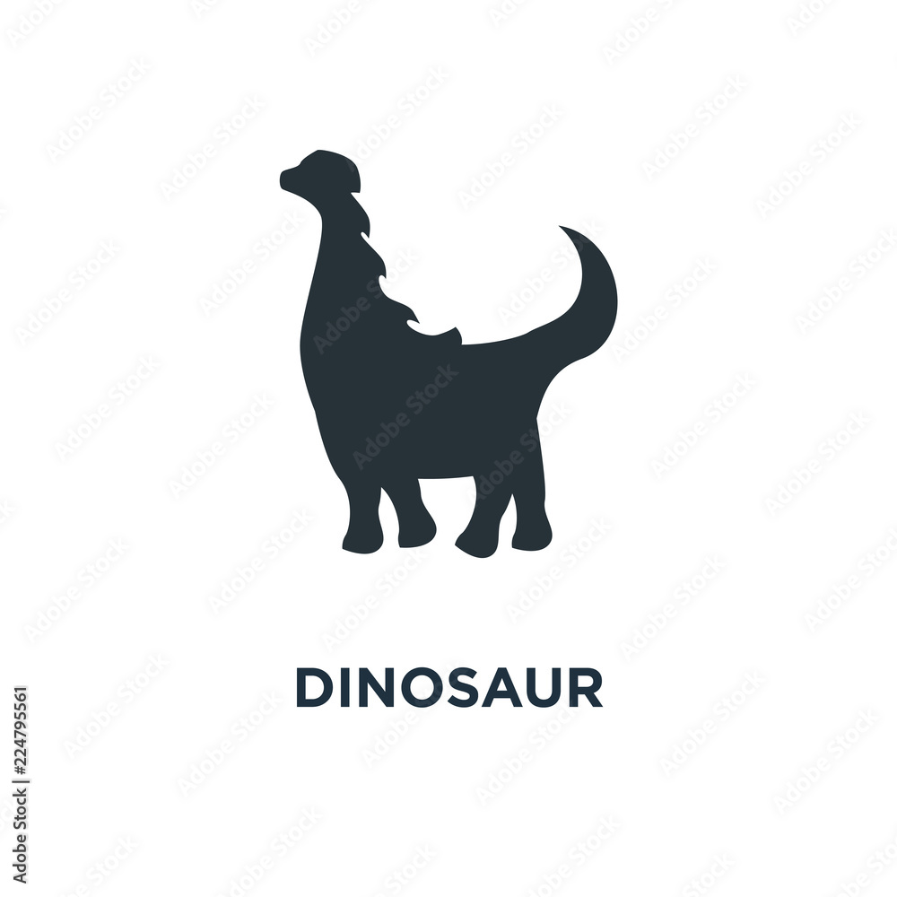 dinosaur icon. brachiosaurus silhouette on white concept symbol