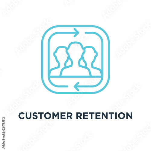 customer retention icon. returning clients linear concept symbol
