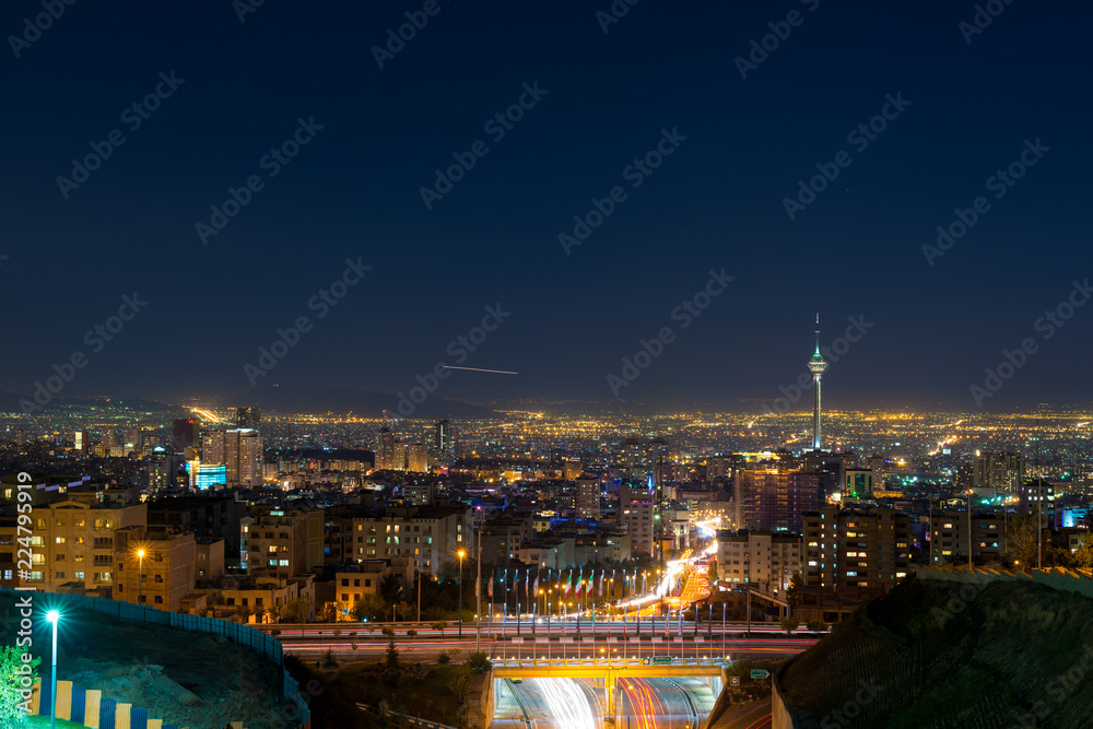 Tehran Landscape Night, Iran - Northern View